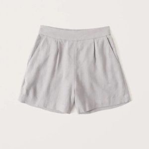 EUC Abercrombie & Fitch High Waisted Gray Linen Shorts SZ XL